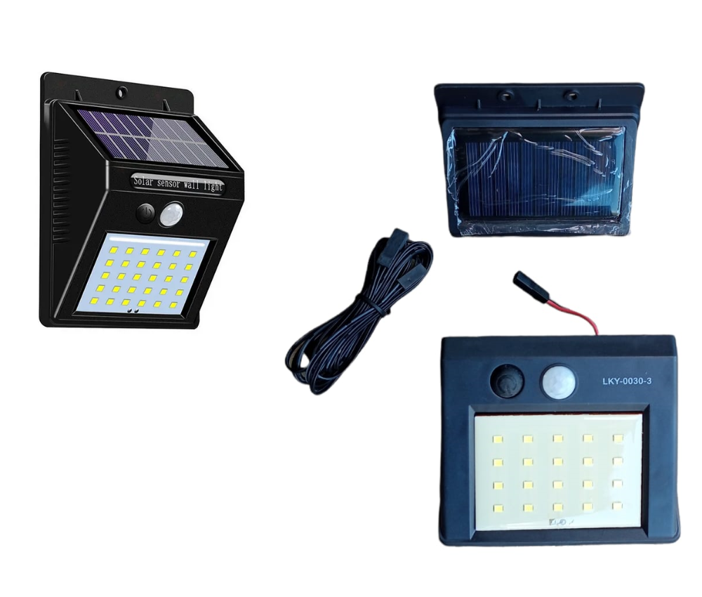 Arandela Solar 30 Leds LKY-0030-2 C/ Sensor De Movimento 0,55W