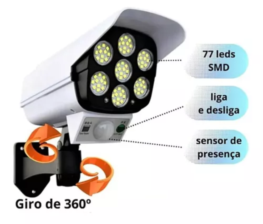 Refletor Solar LKY-0011 77 Leds 180W Com Sensor De Presença
