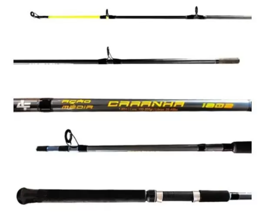 Vara P/ Molinete Duas Partes Caranha 1802 1,80M P/ Força De 25 a 45 LB