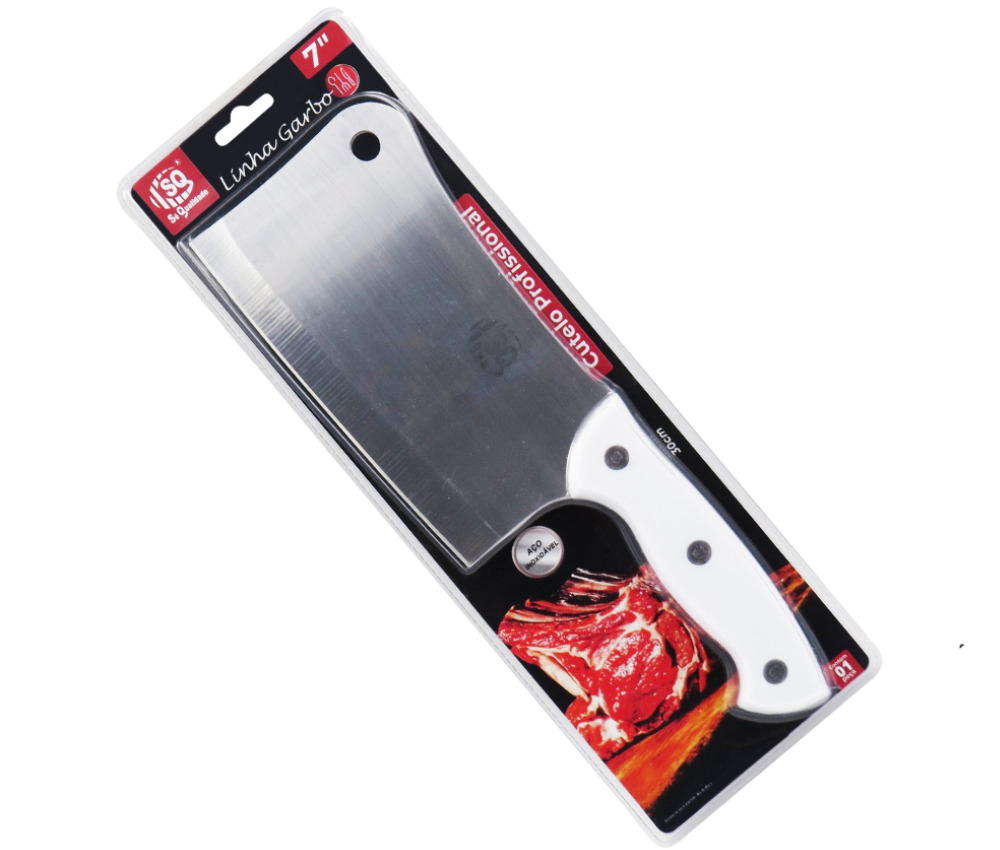 Cutelo Em Aço Inox 7' 2,5mm SQ-3122 30cm