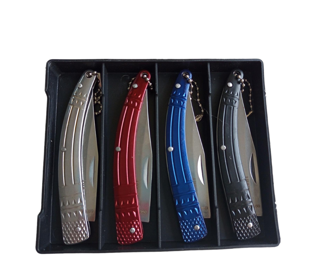 Canivete Dobrável Inox SLK-D50 Estojo Com 4 Peças