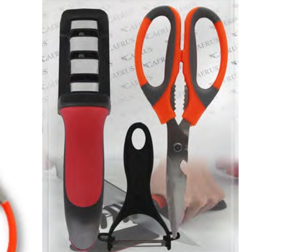 Amolador De Facas Tesoura E Descascador Conjunto 3 Em 1 CRS-1906