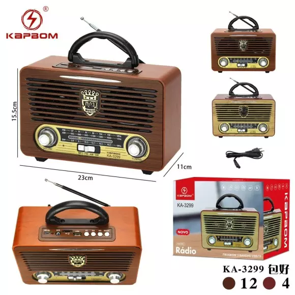 Radio KA-3299 Am/Fm/Sw Usb/Sd Bluetooth 22x16cm