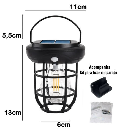 Arandela/Lâmpada Solar BM-8528 Com Sensor De Presença