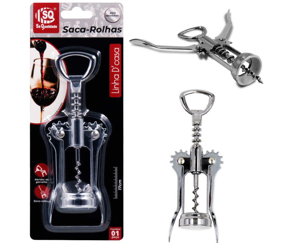 Saca Rolhas E Abridor De Garrafa SQ-3726 17cm