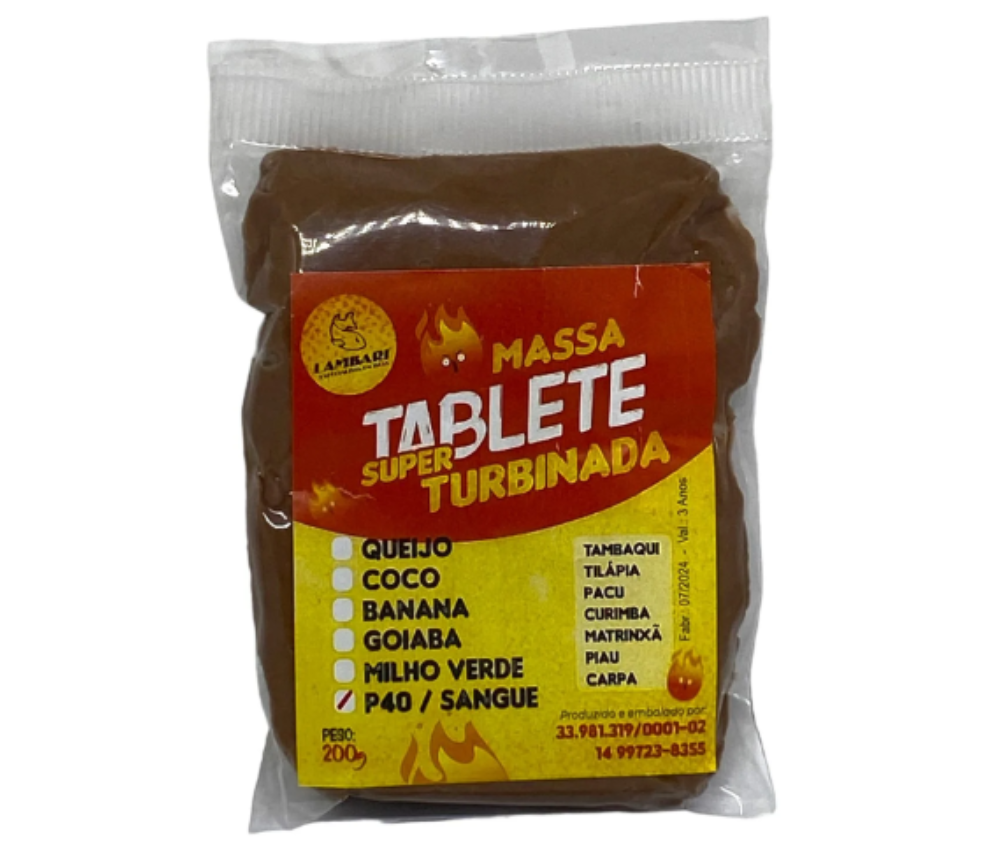 Massa Tablete Para Pesca Sangue 200g