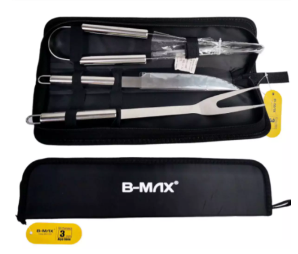 Kit Churrasco Faca E Garfo Cabo Pegador Inox BM-F1007