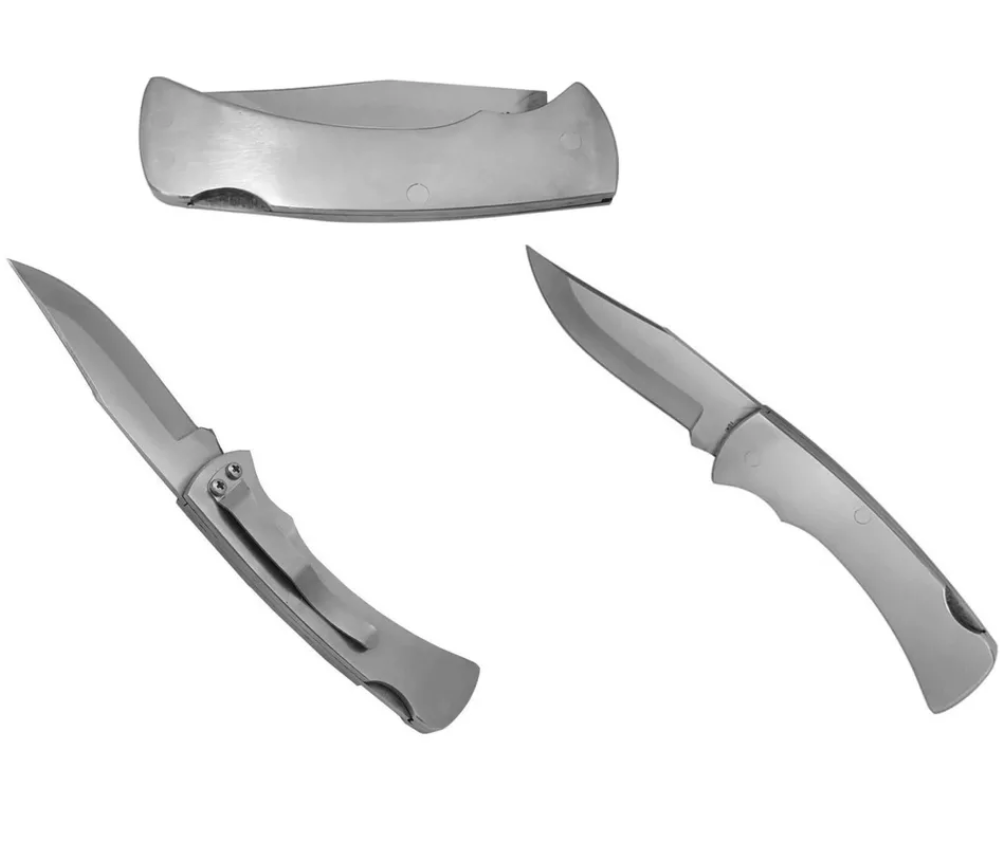 Canivete Dobrável Inox C/ Clip 888a 18cm
