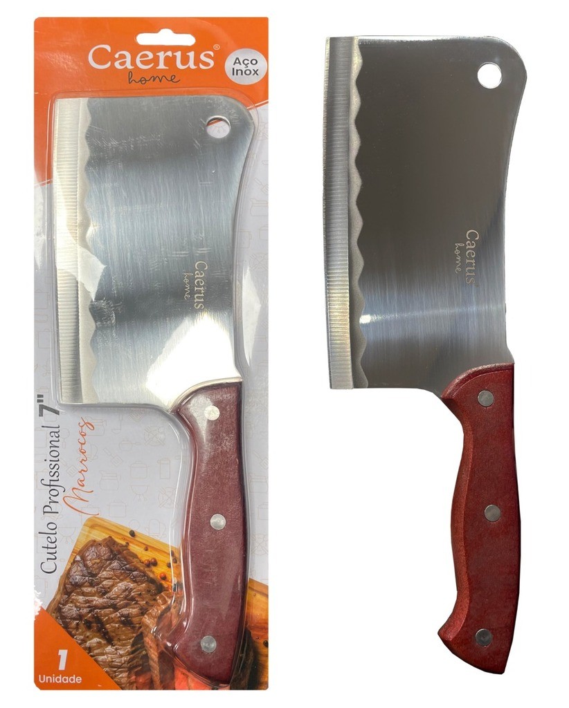 Cutelo CRS-2688 7'' Em Aço Inox E Cabo De Madeira