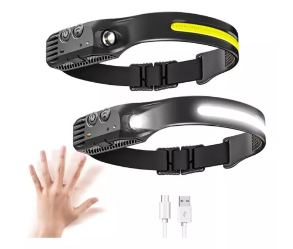 Lanterna de Cabeça SQ-4538 farol+cob c/ sensor