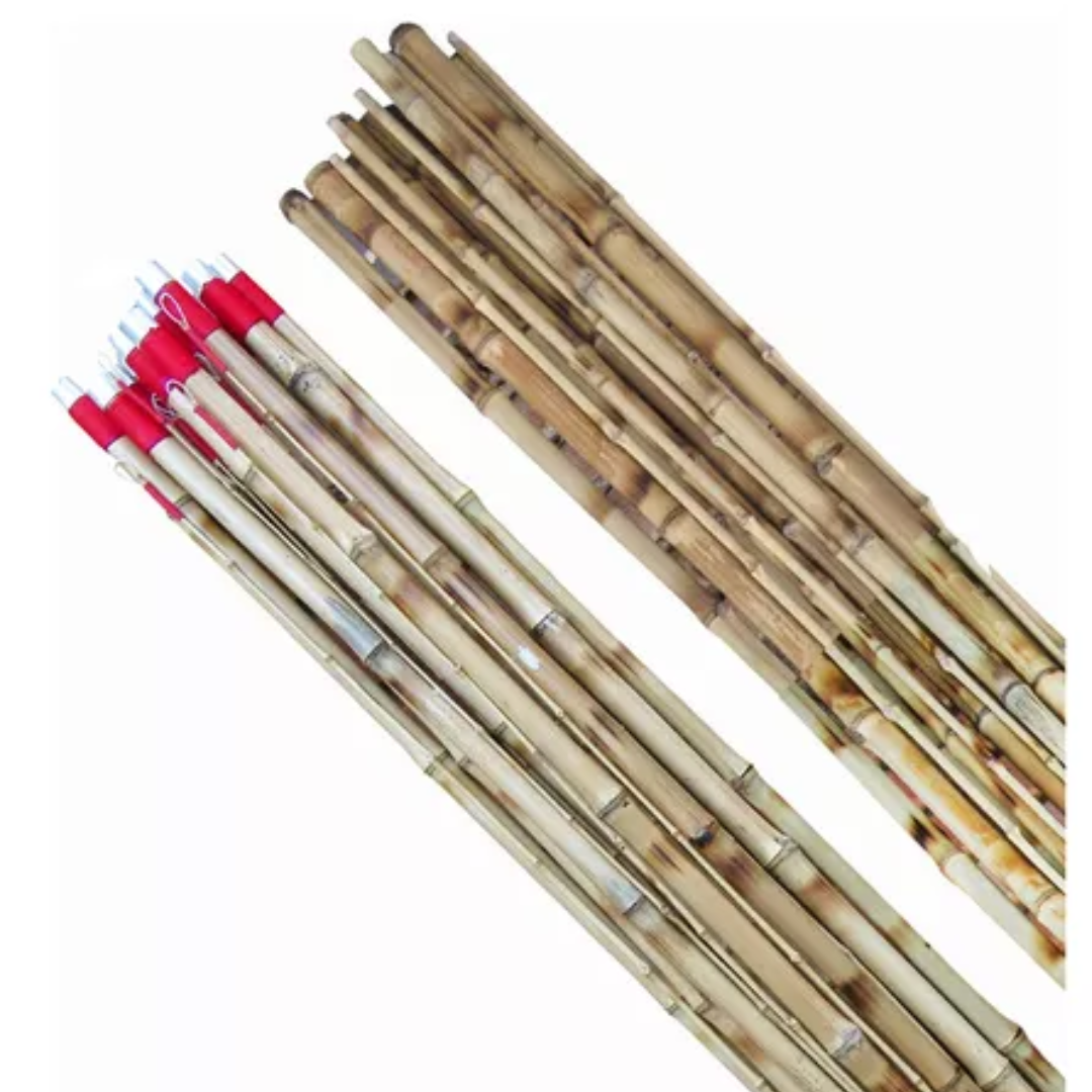 Vara Bambu Ponta Grossa/Fina Amarrado C/ 6 Un Com Emenda