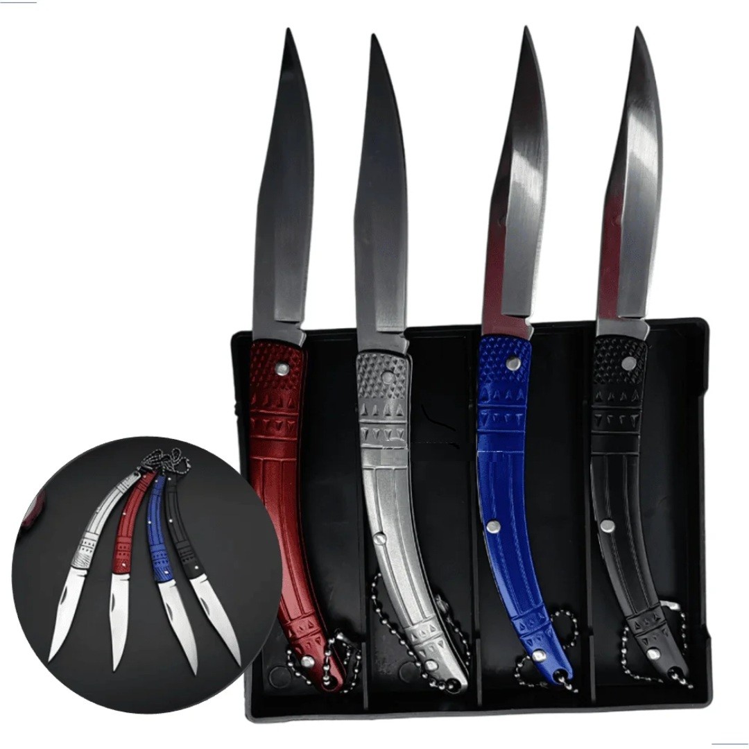 Canivete Dobrável Inox SLK-D50 Estojo Com 4 Peças