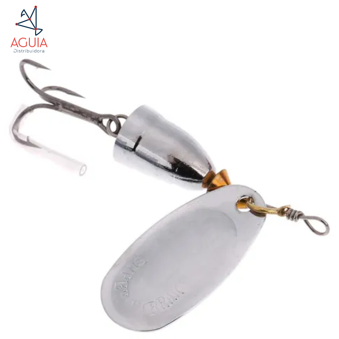 Isca Anzol Triplo Artificial Spinner Silver Nº3 Kit C/ 5 Un