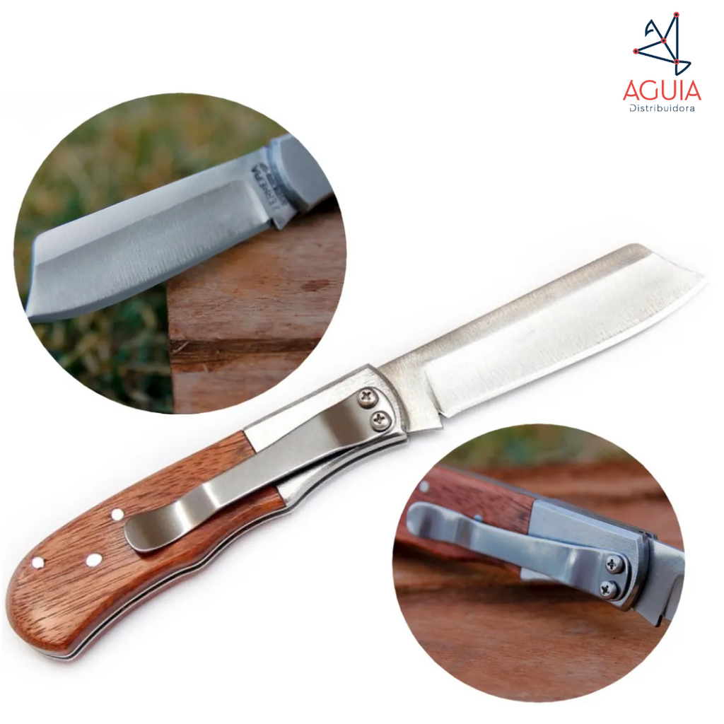 Canivete Dobrável DGE Cabo De Madeira 18cm