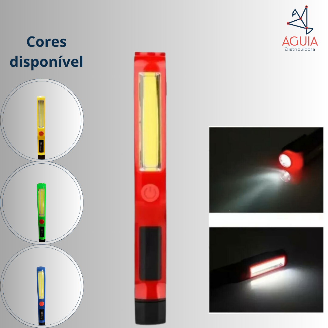 Lanterna A Pilha C/ Clip E Imã Lt-419 5w 