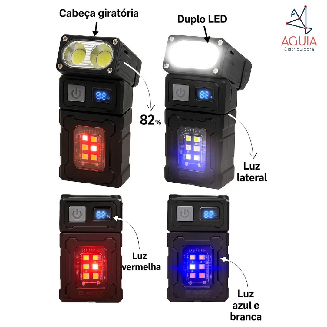 Mini Lanterna Bm8549 C/ Clip C/ Imã 8cm