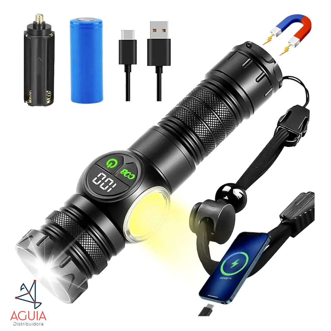 Lanterna Tática Bm8557 Laser + Cob. C/ Zoom 18cm