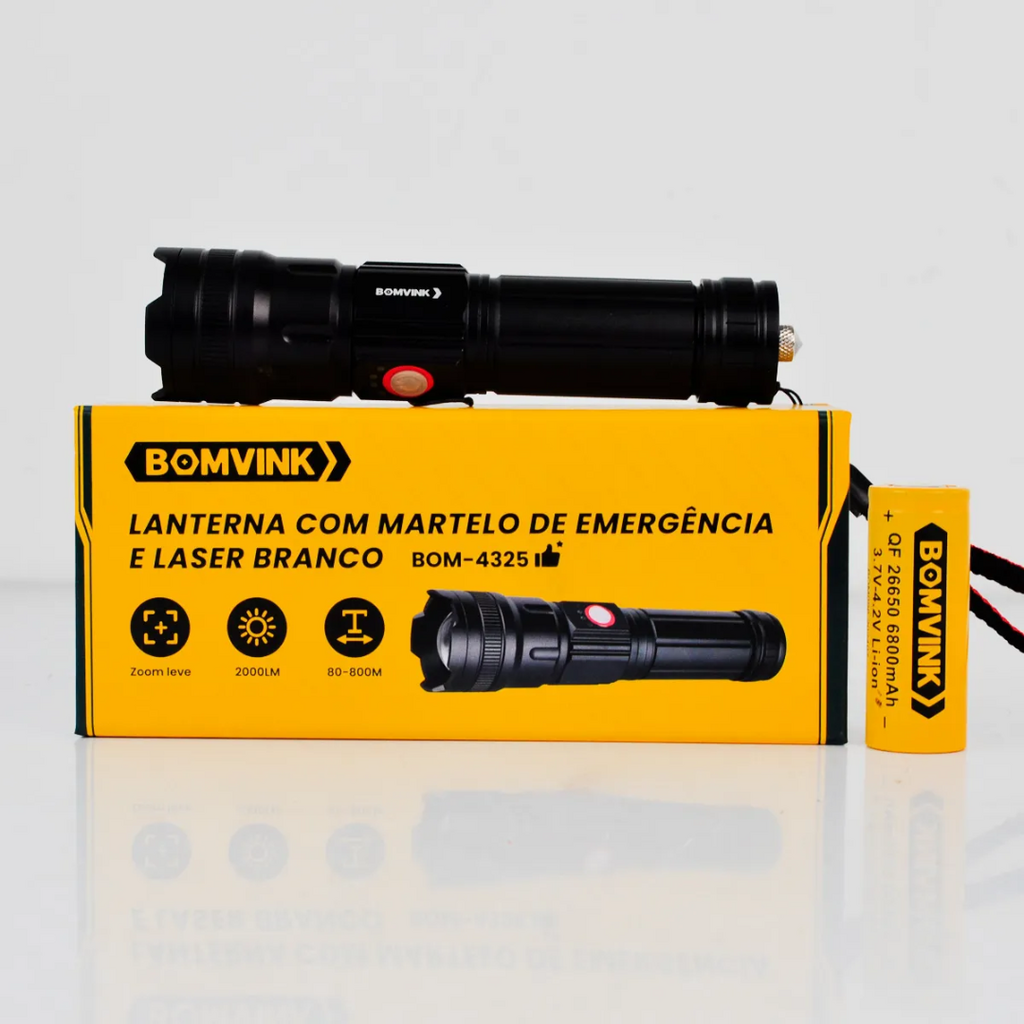 Lanterna Tática Bm4325 Laser C/ Zoom 18cm