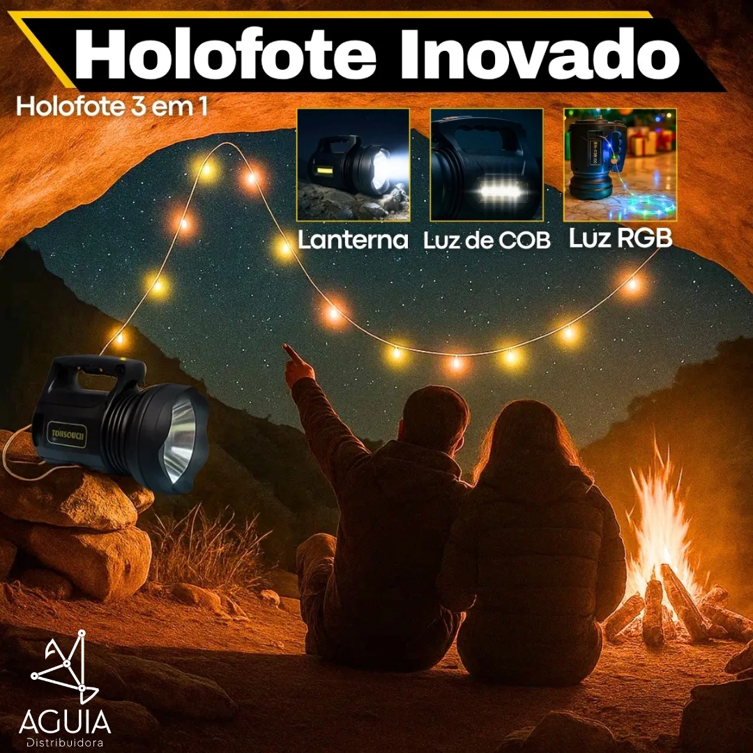 Lanterna Holofote BM-TD8100 P90 + Cob 22cm