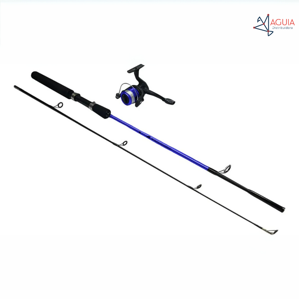 Vara Duas Partes Sabre 1502 1,50m 17lb Com Molinete Sabre 1000 Azul+Preto