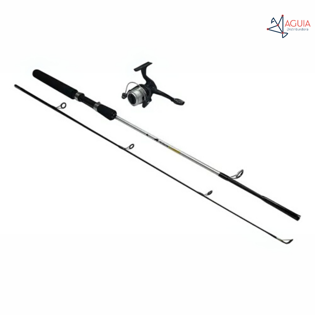 Vara Duas Partes Sabre 1502 1,50m 17lb Com Molinete Sabre 1000 Preto+Cinza