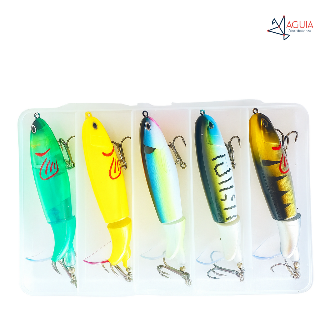 Isca Anzol Triplo Hélice-B Com Hélice 10.5cm 16.5g Kit C/ 5 Un