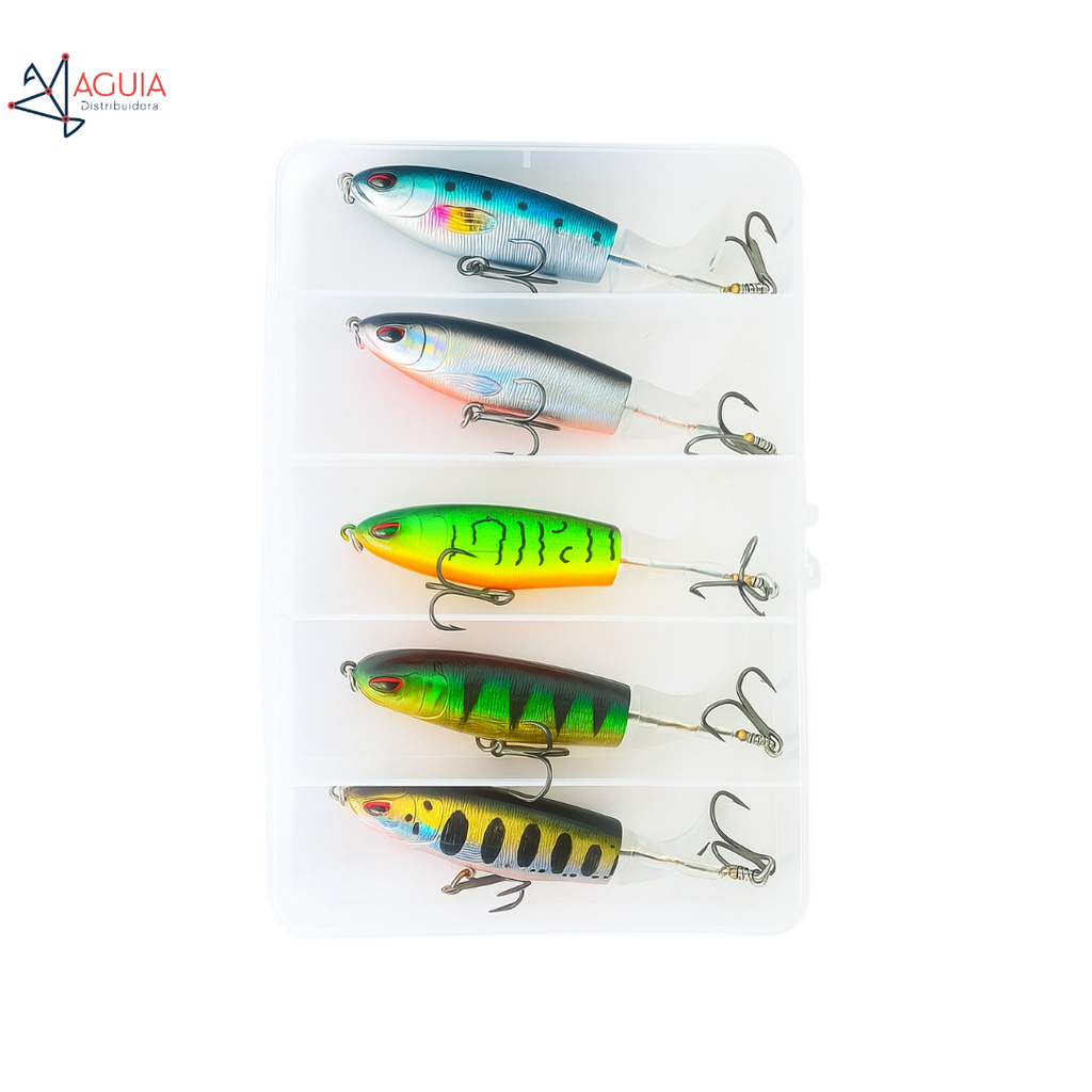 Isca Anzol Triplo Hélice-C Com Hélice 10cm 13g Kit C/ 5 Un