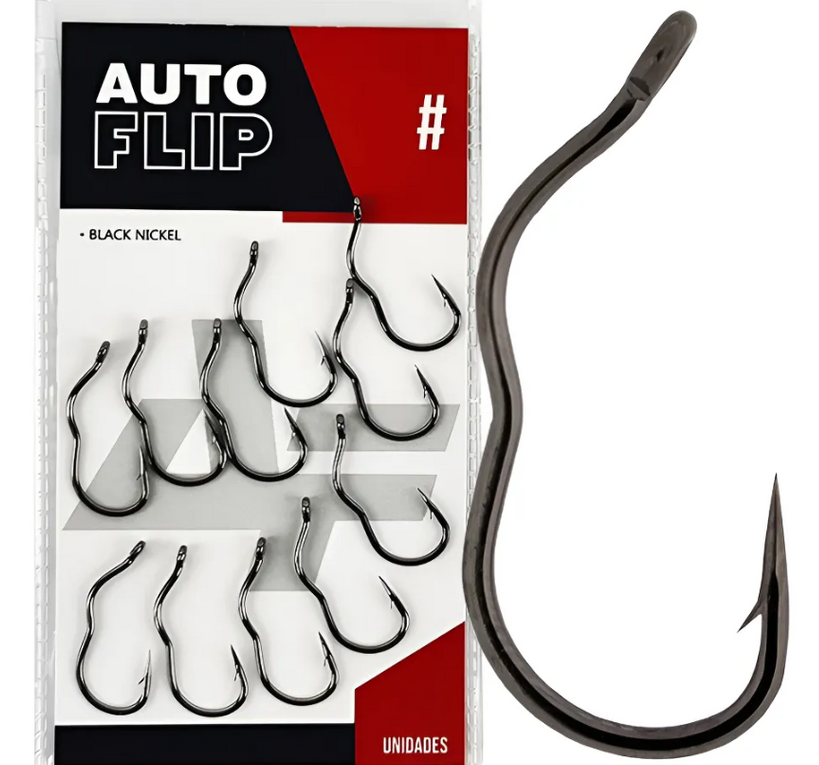 Anzol Auto Flip Black Tamanho 15 C/ 9 Un
