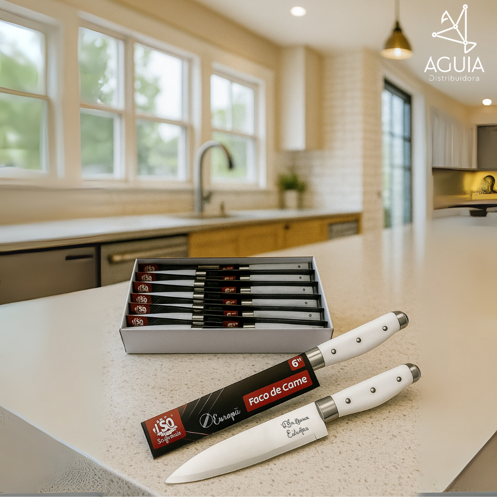 Faca De Cozinha SQ-4167 Kit com 12 Un