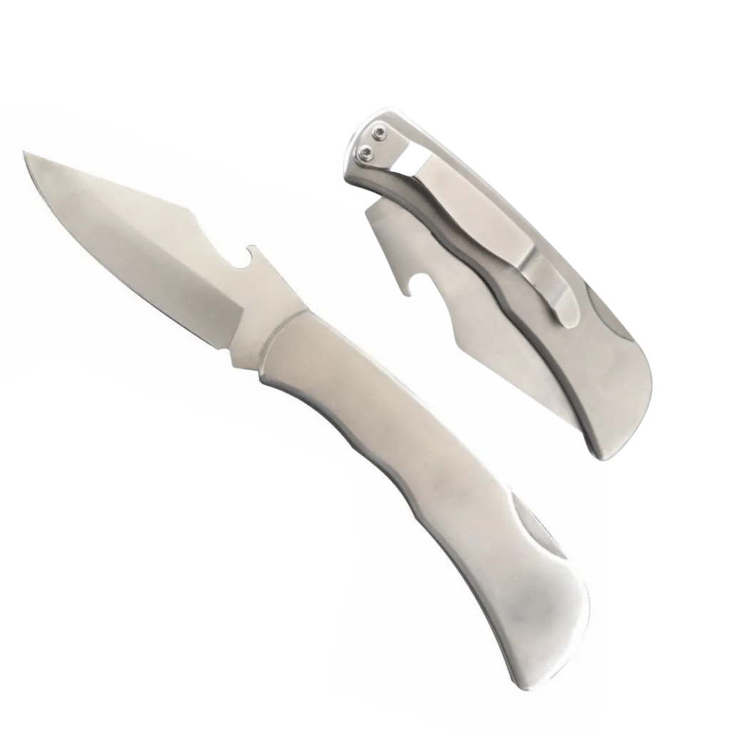 Canivete Dobrável Inox C/ Clip 888-B 18cm