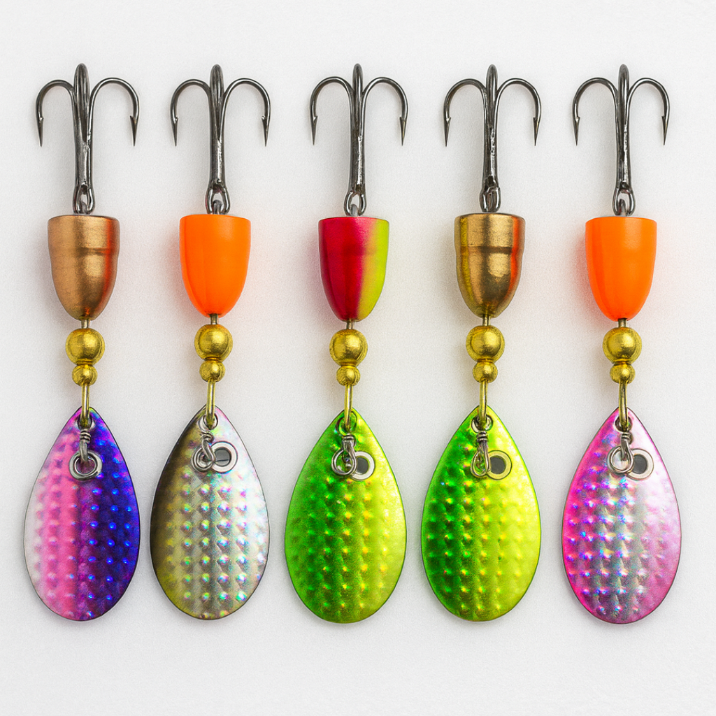 Isca Anzol Triplo Artificial Spinner Ws-Y7317g Kit C/ 5 Un