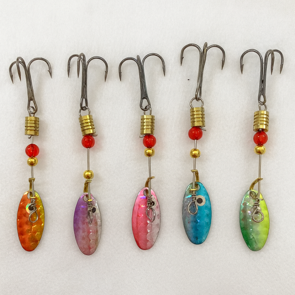 Isca Anzol Triplo Artificial Spinner Ws-Y7304g Kit C/ 5 Un