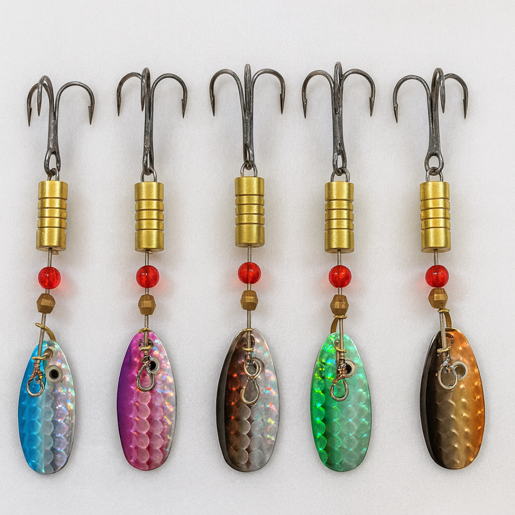 Isca Anzol Triplo Artificial Spinner Ws-Y7306g Kit C/ 5 Un