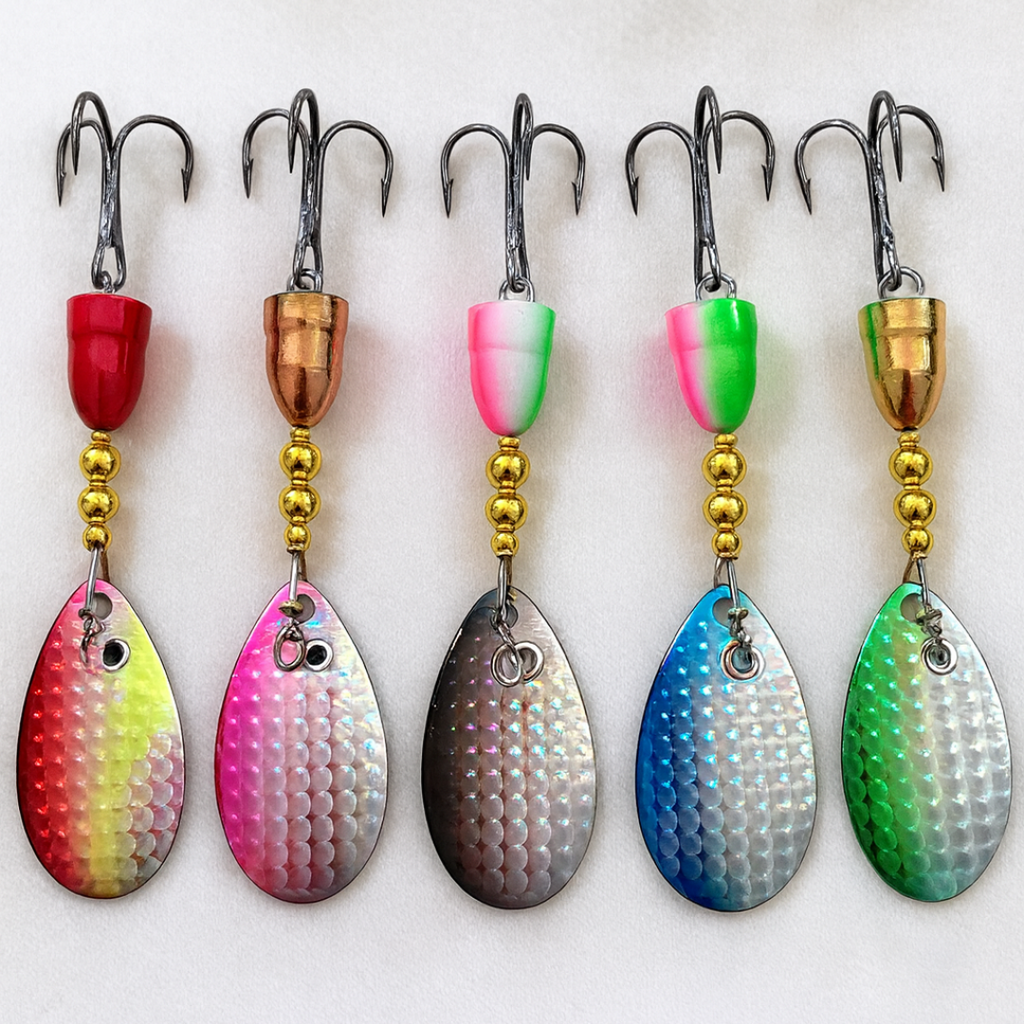 Isca Anzol Triplo Artificial Spinner Ws-Y7319g Kit C/ 5 Un