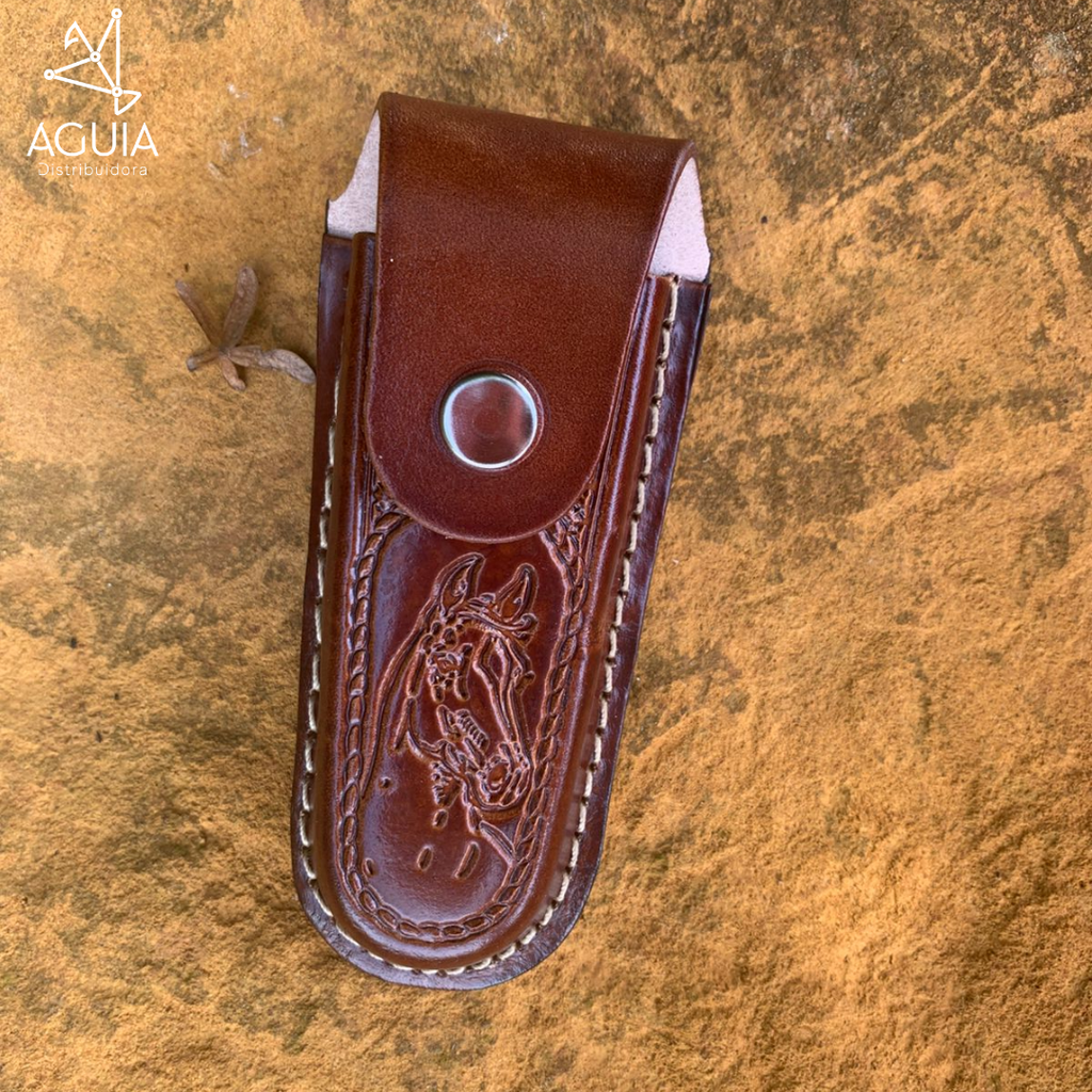 Bainha Bordado Cavalo Castor G 13cm