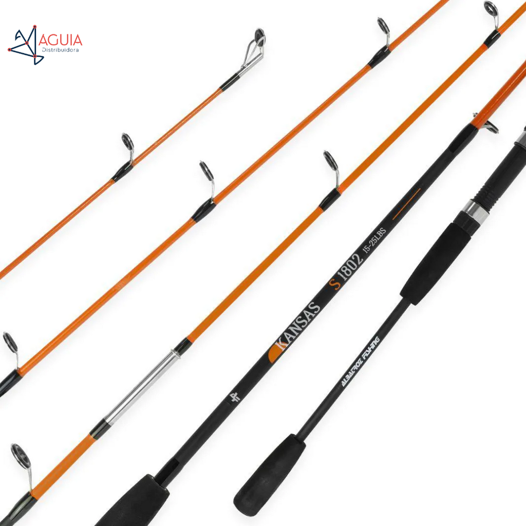 Vara P/ Molinete Duas Partes Kansas Laranja 1502 1,5m P/ Força De 8-16 Lb