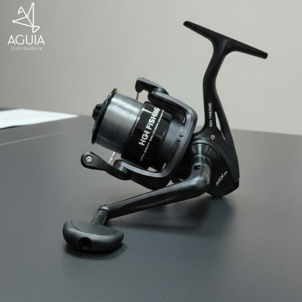 Molinete Hg Arx 50 C/ Linha 1 Rolamentos Carretel E Manivela Em Grafite