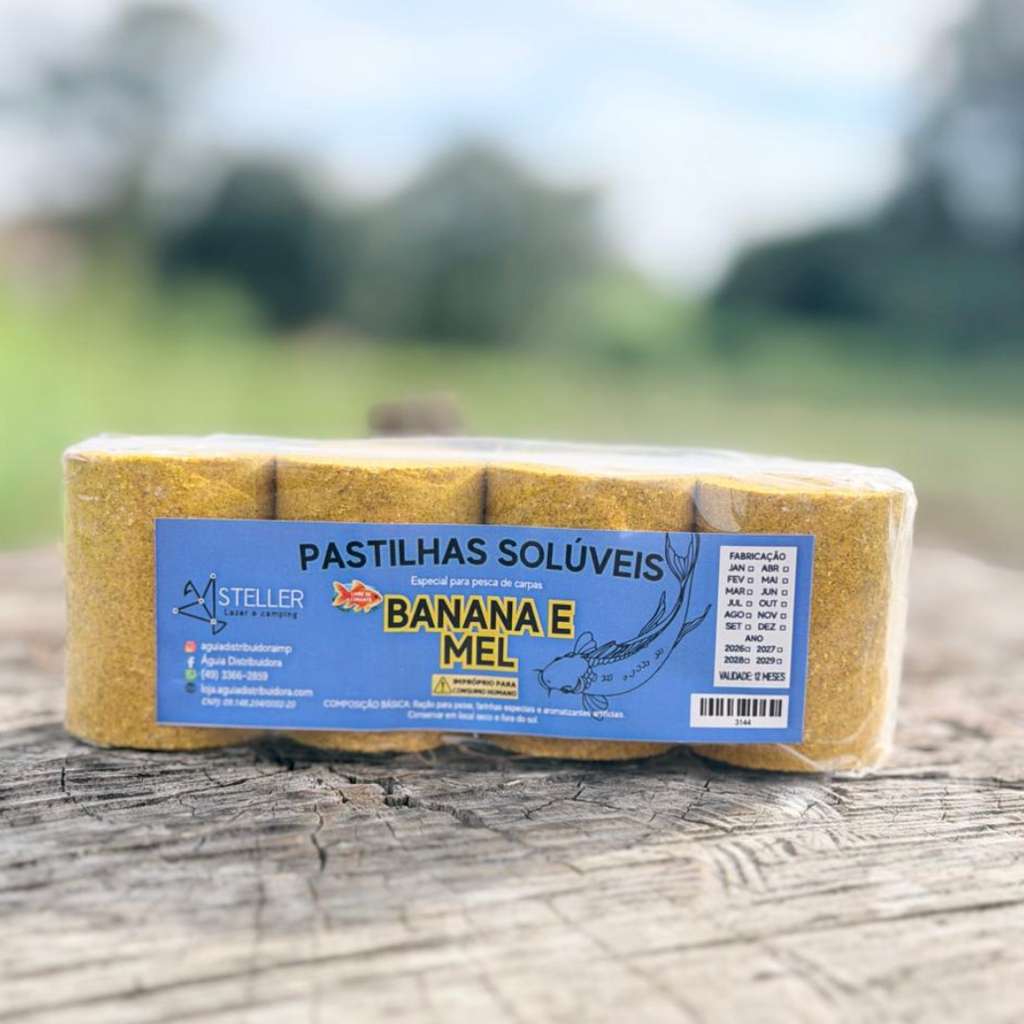 Pastilha Para Pesca Steller Banana E Mel 4 Und