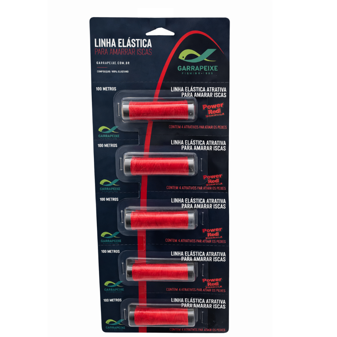 Elástico Para Pesca Vermelho 5x100m
