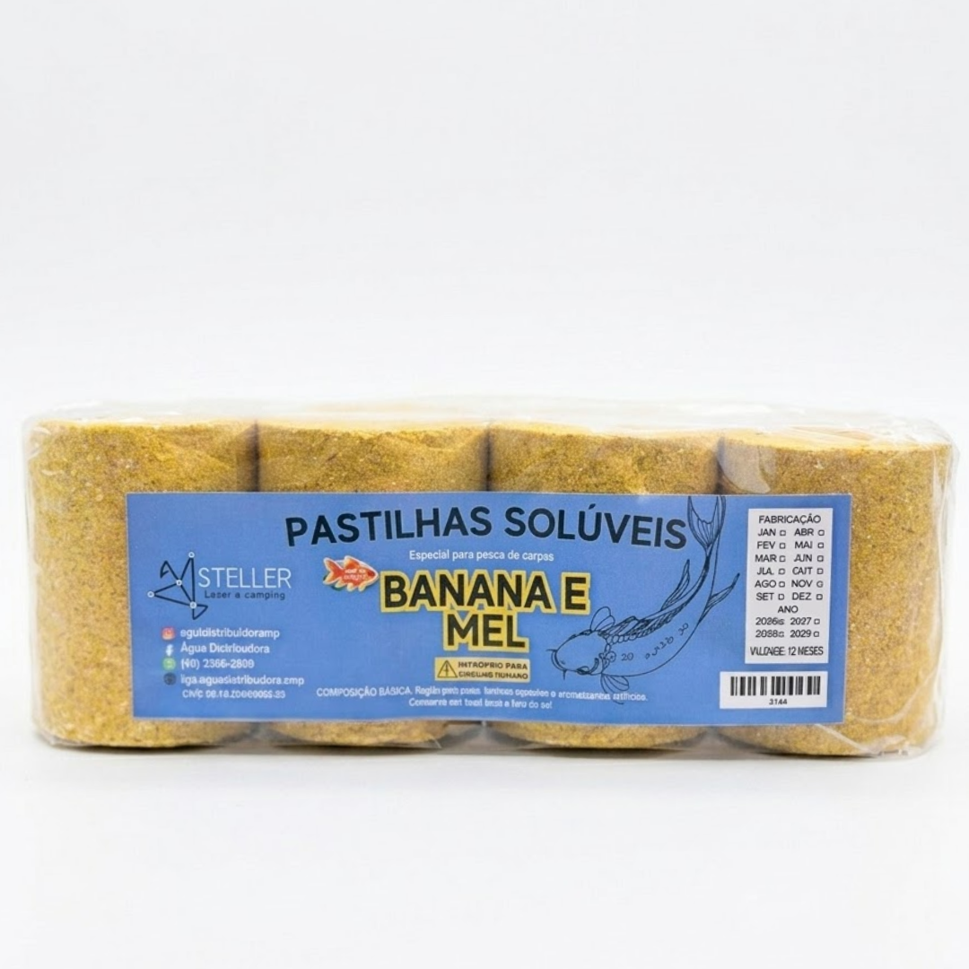 Pastilha Para Pesca Steller Banana E Mel 4 Und