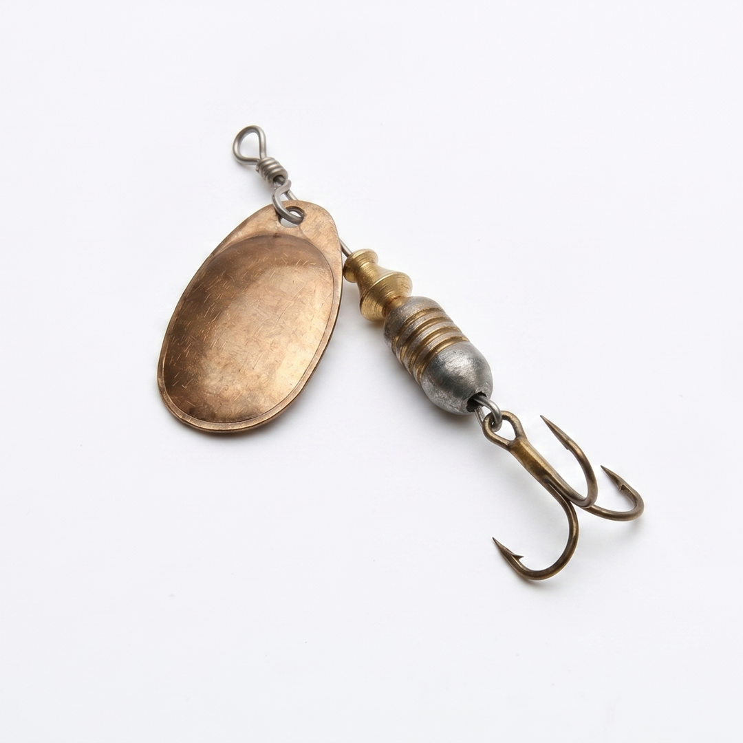 Isca Anzol Triplo Artificial Spinner Bronze Nº2 Kit C/ 5 Un