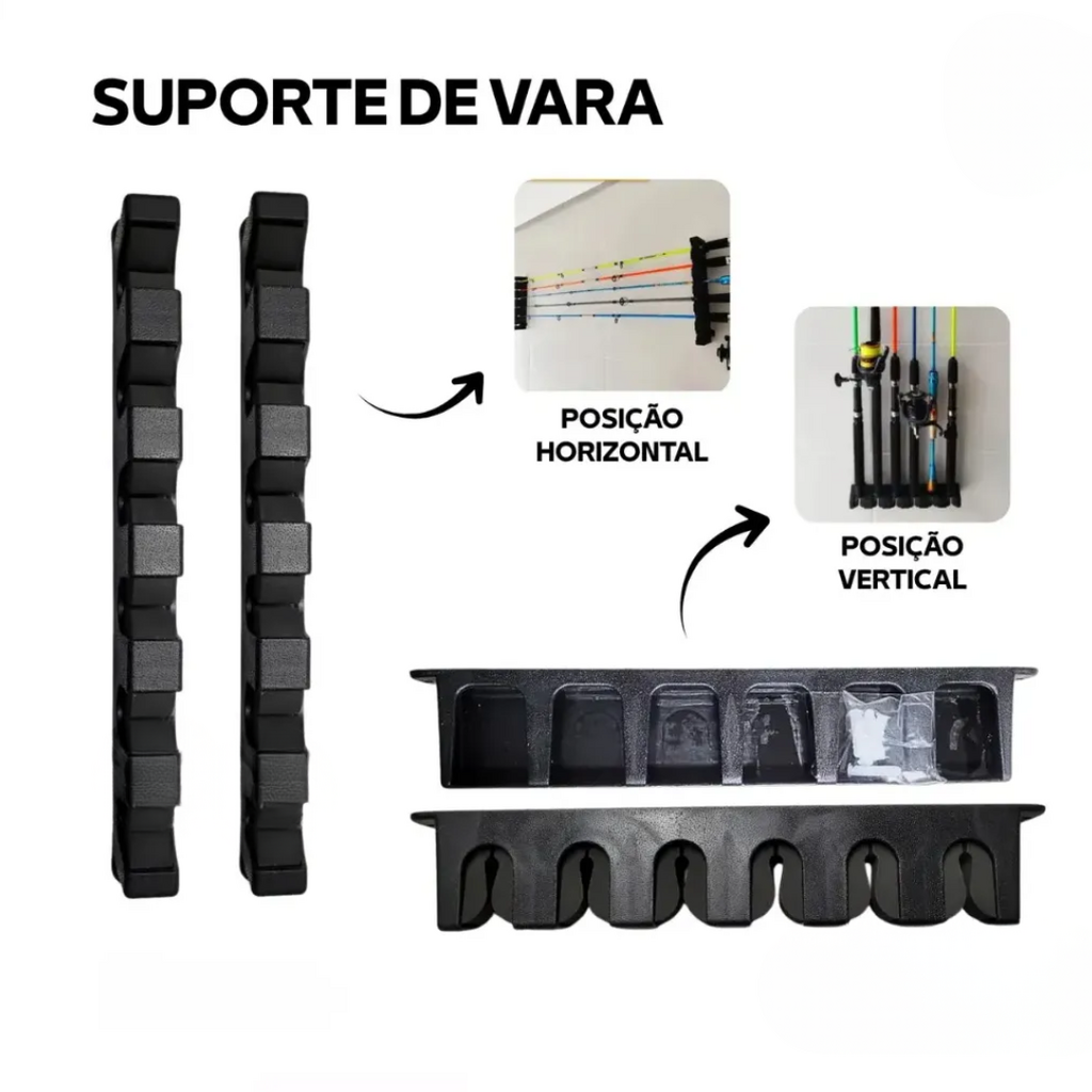 Expositor Vertical E Horizontal De Parede PV-326H Para 6 Varas
