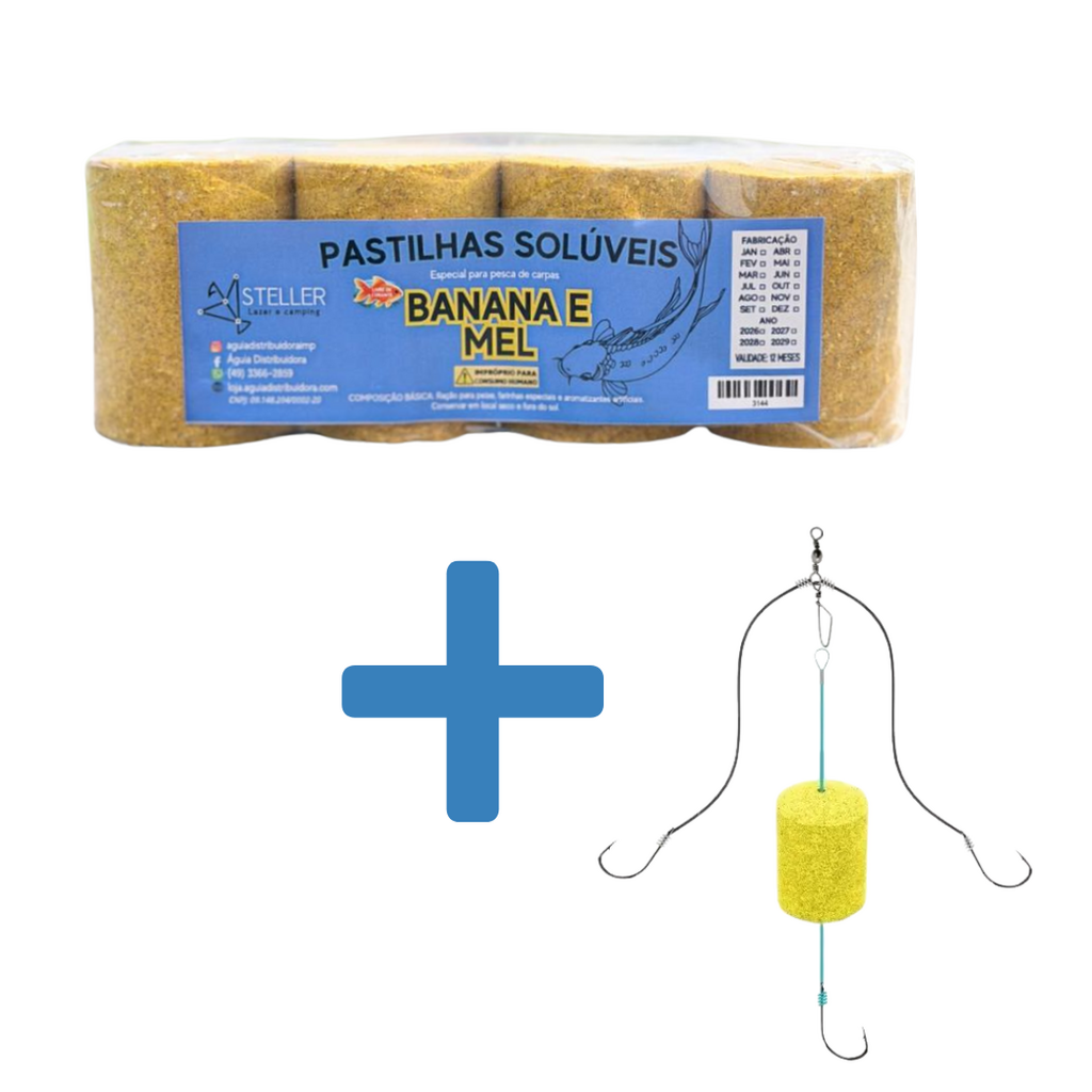 Pastilha Para Pesca Steller 4 Und + Chuveirinho 4 Anzol