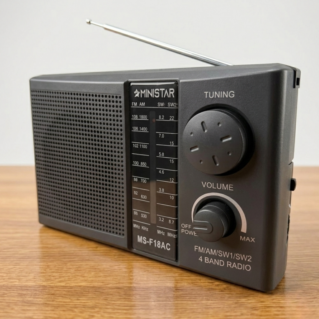 Radio MS-F18AC a Pilha/Energia AM/FM/SW/P2 20x12cm