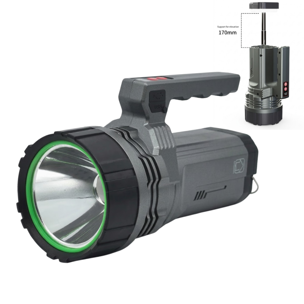 Lanterna Holofote LE-8366 1led + Cob 20cm